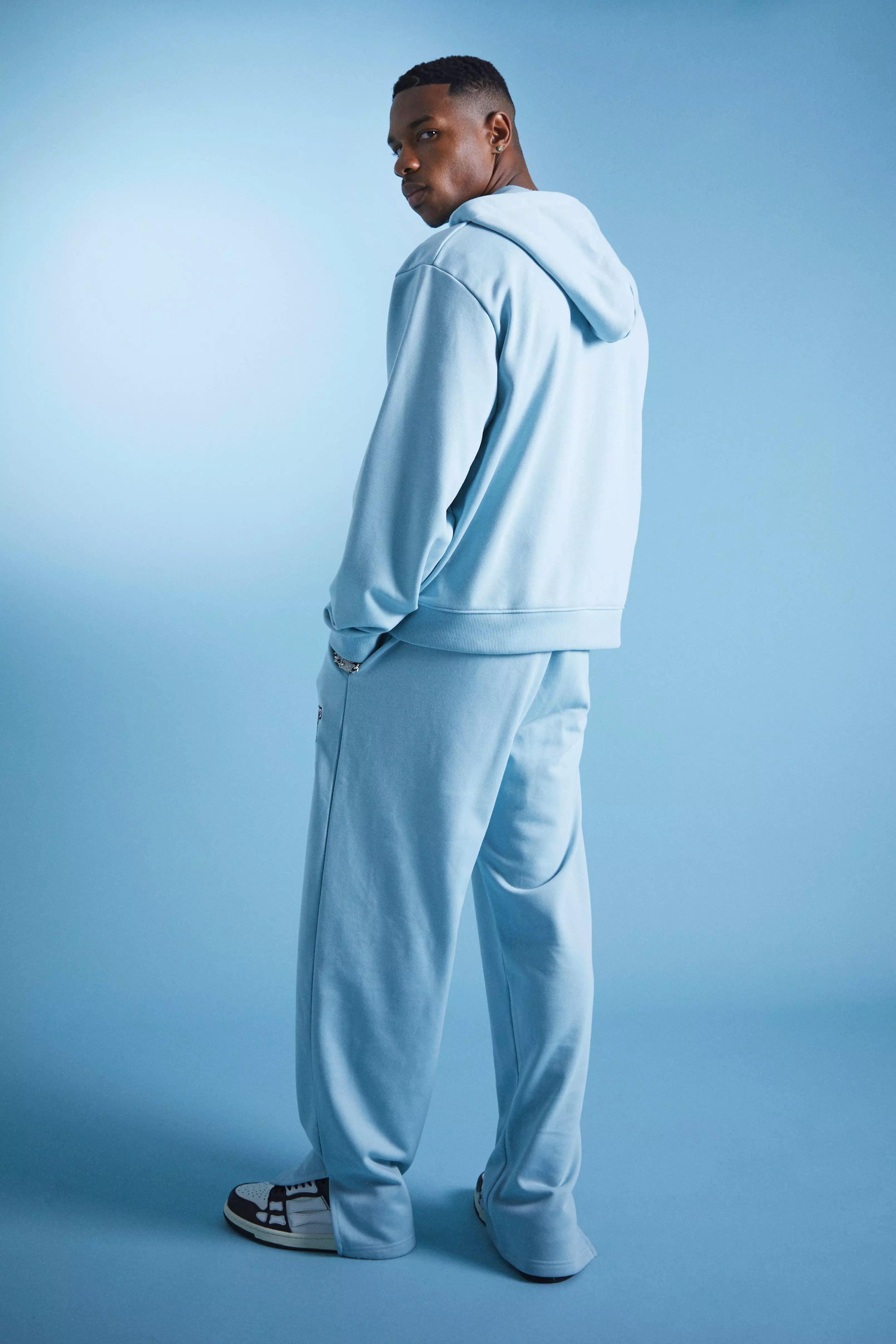 Oversized Loopback Split Hem Applique Sweatpants